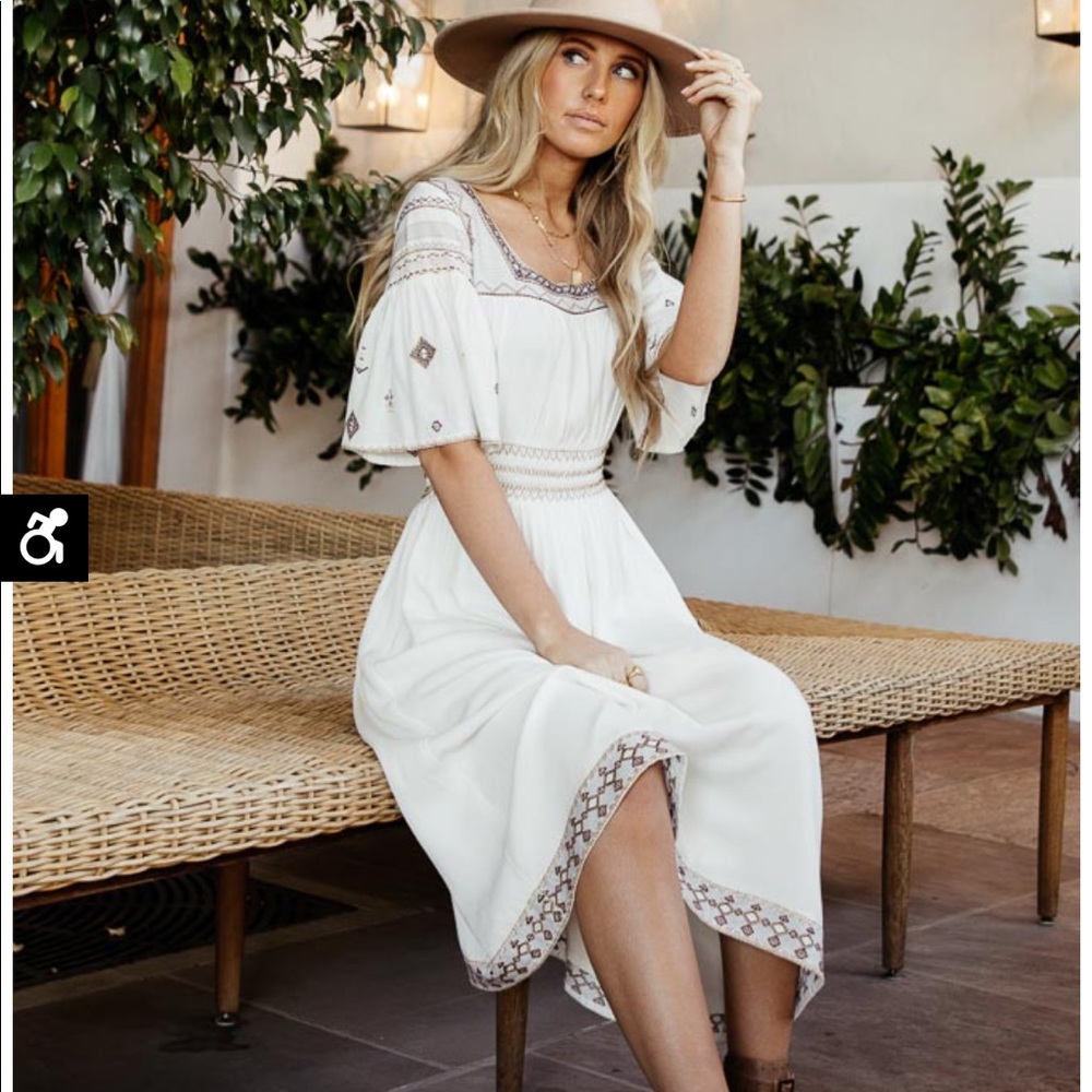 Bohme Phaedra Embroidered Midi Dress